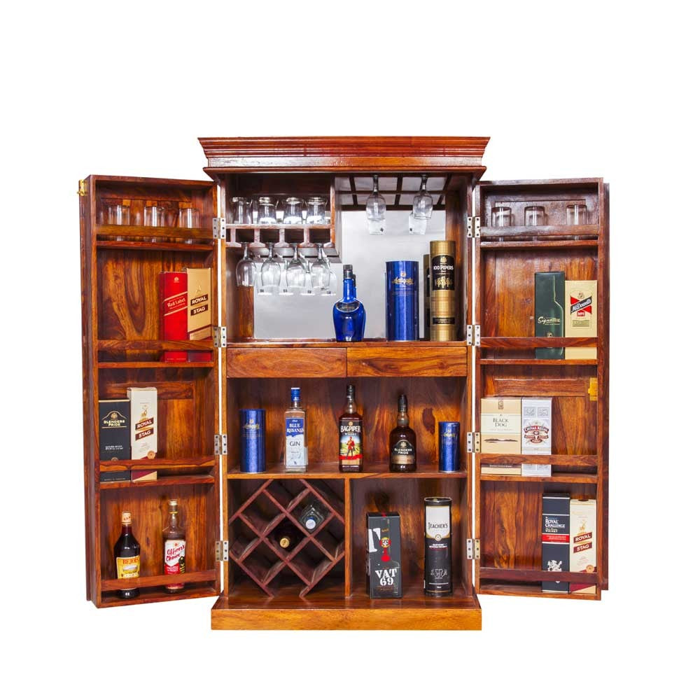 Rebecca Sheesham Wood Bar Cabinet