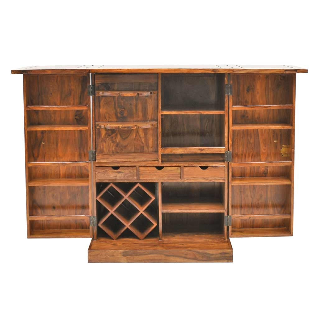 Kendall Wooden Diamond Design Bar Cabinet