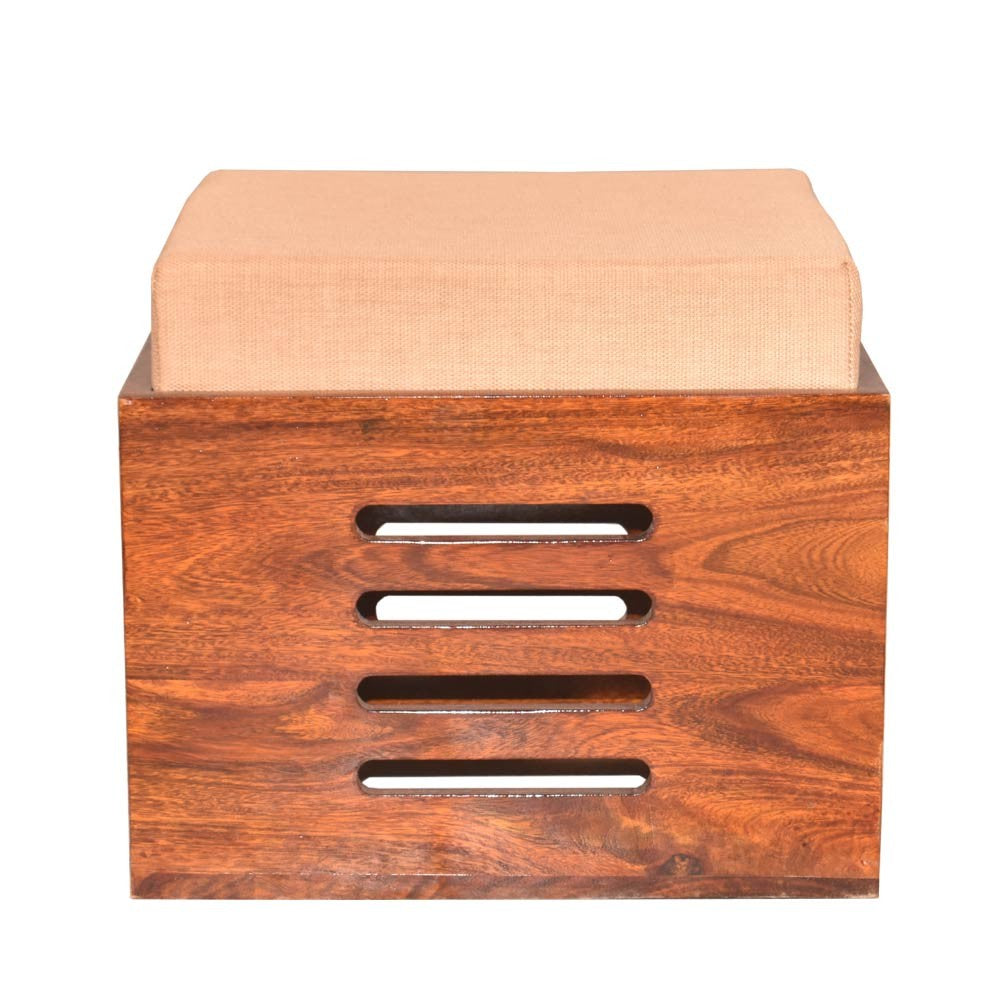 Araya Sheesham Wood Square Petlin Coffee Table with Four Stools