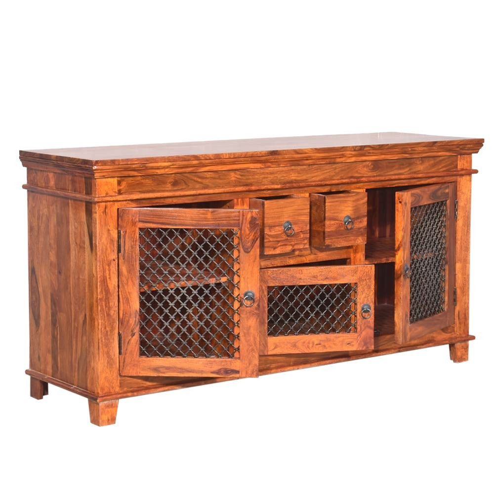 Romina Sheesham Wood Jali Sideboard Cabinet