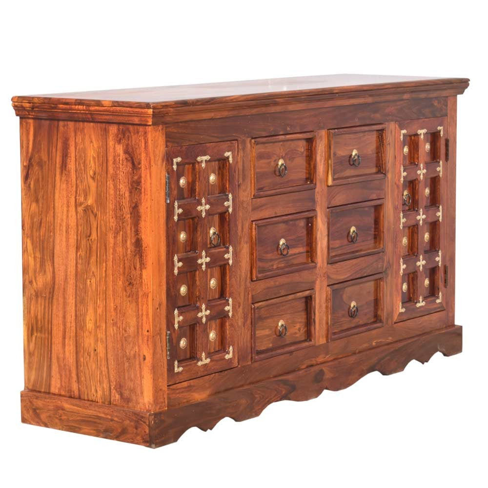 Bianca wooden Brass Sideboard