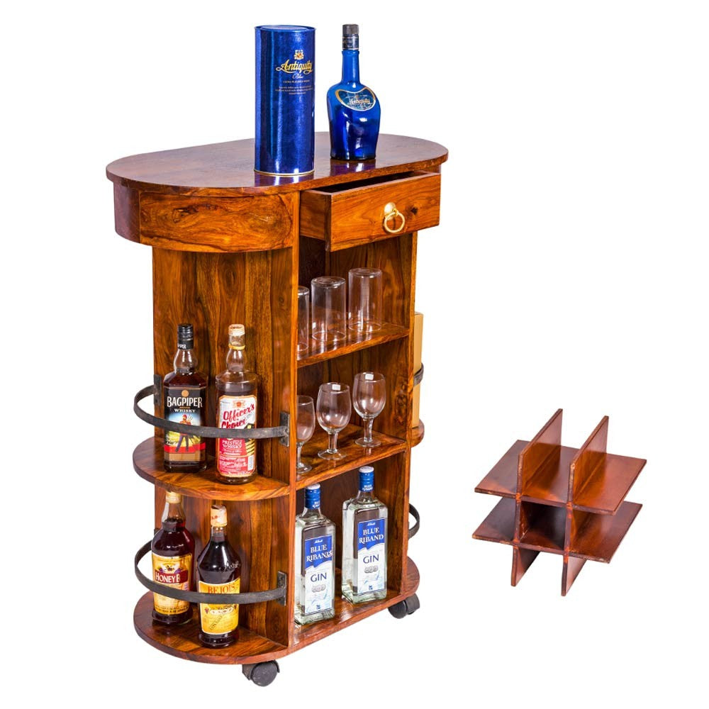 Adriana Sheesham Wood Trolley/Bar