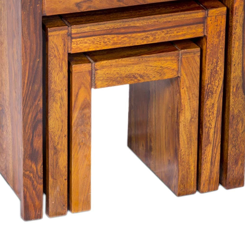 Brooklynn Sheesham Wooden Stool set of 3