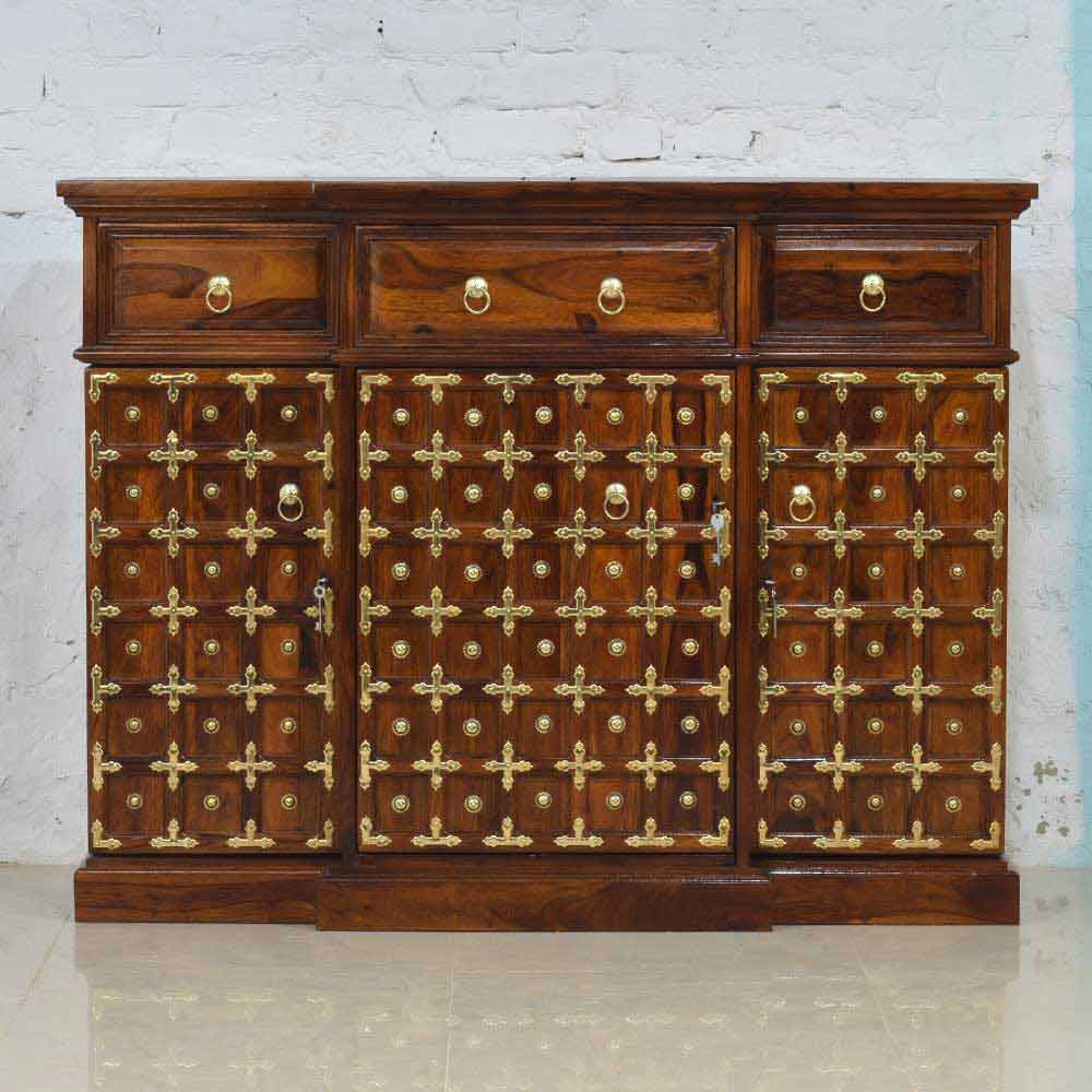 Bailey Bar Cabinet with Brass Design