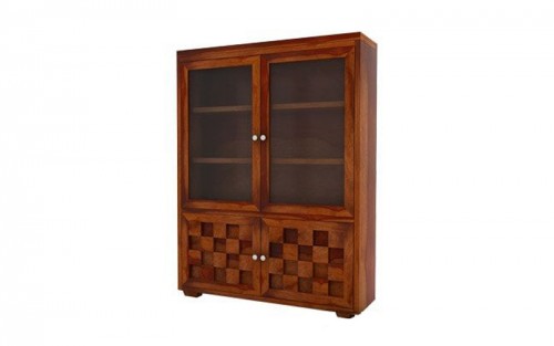 Blakely Sheesham Wooden 2 Glass Door Bookshelf