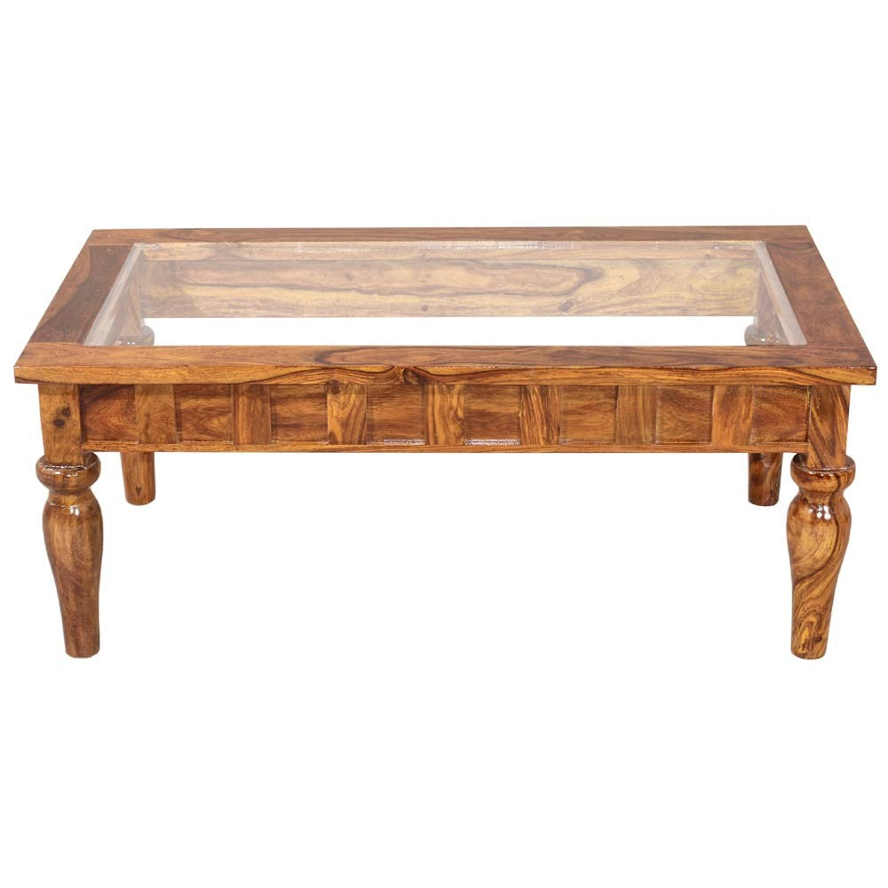 Fiona wooden Glass Top Center Table