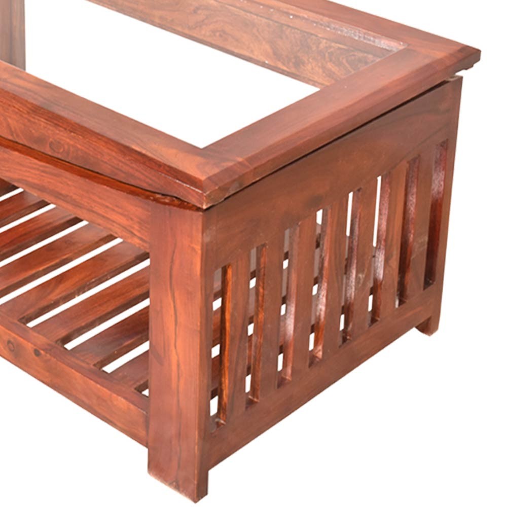 Remington wood Glass Top Center Table