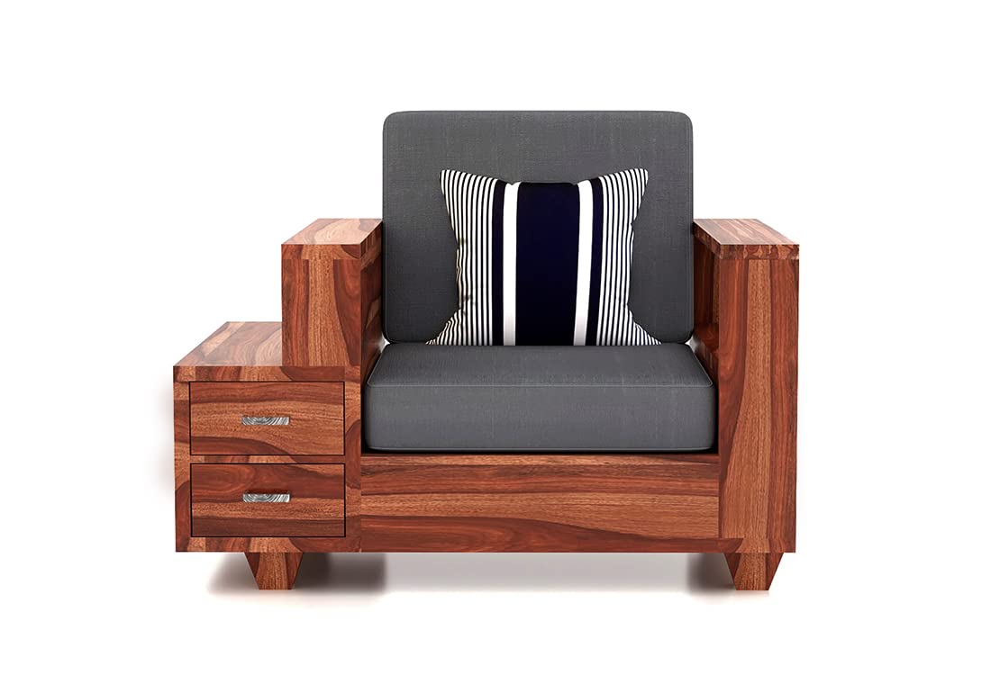 Furniturewallet Sheesham Wooden 5 Seater Sofa Set for Living Room With Natural Finish