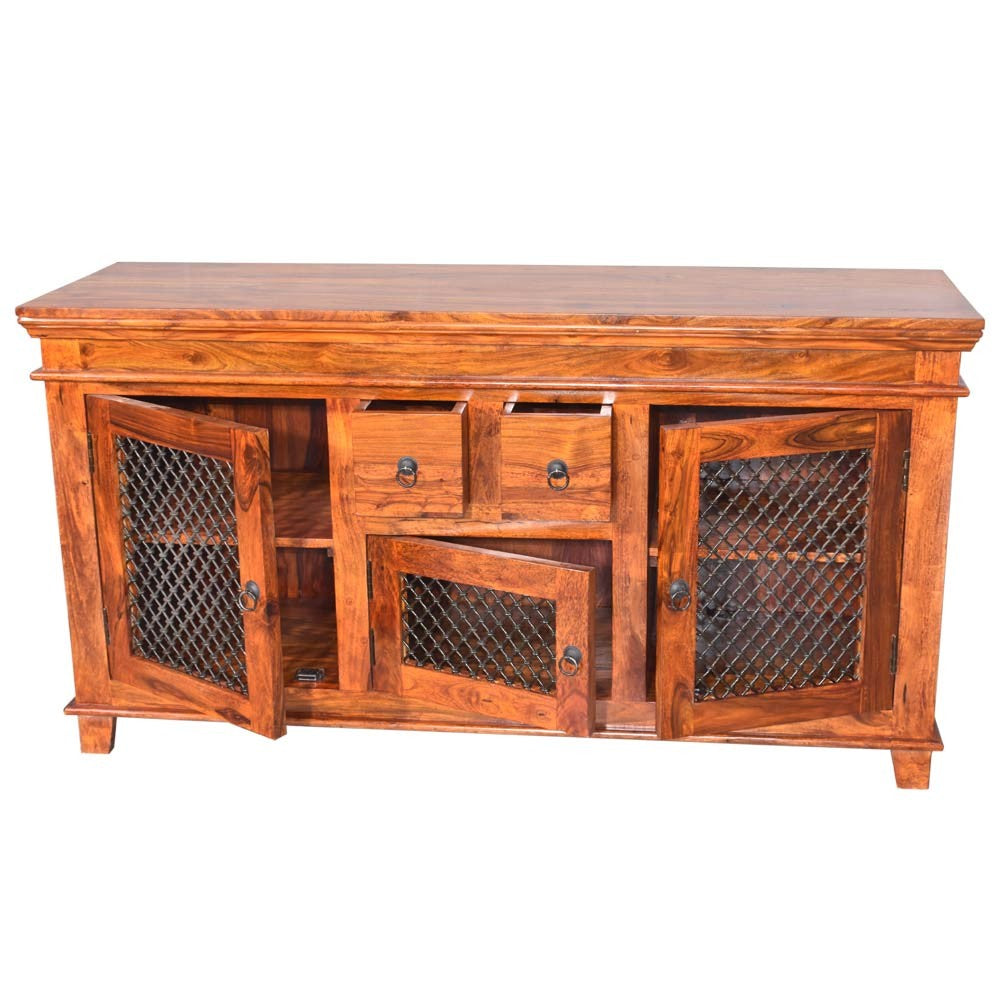 Romina Sheesham Wood Jali Sideboard Cabinet
