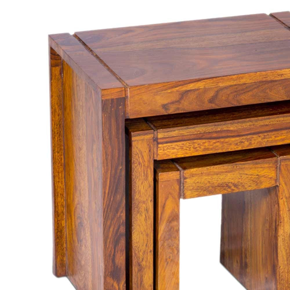 Brooklynn Sheesham Wooden Stool set of 3