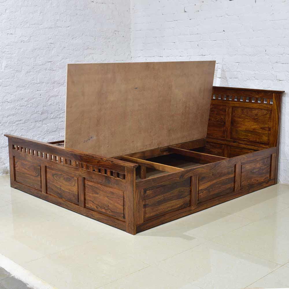 Deborah Sheesham Wood Kuber Bed with Storage
