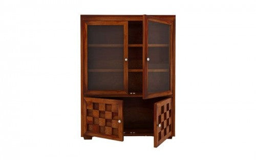 Blakely Sheesham Wooden 2 Glass Door Bookshelf