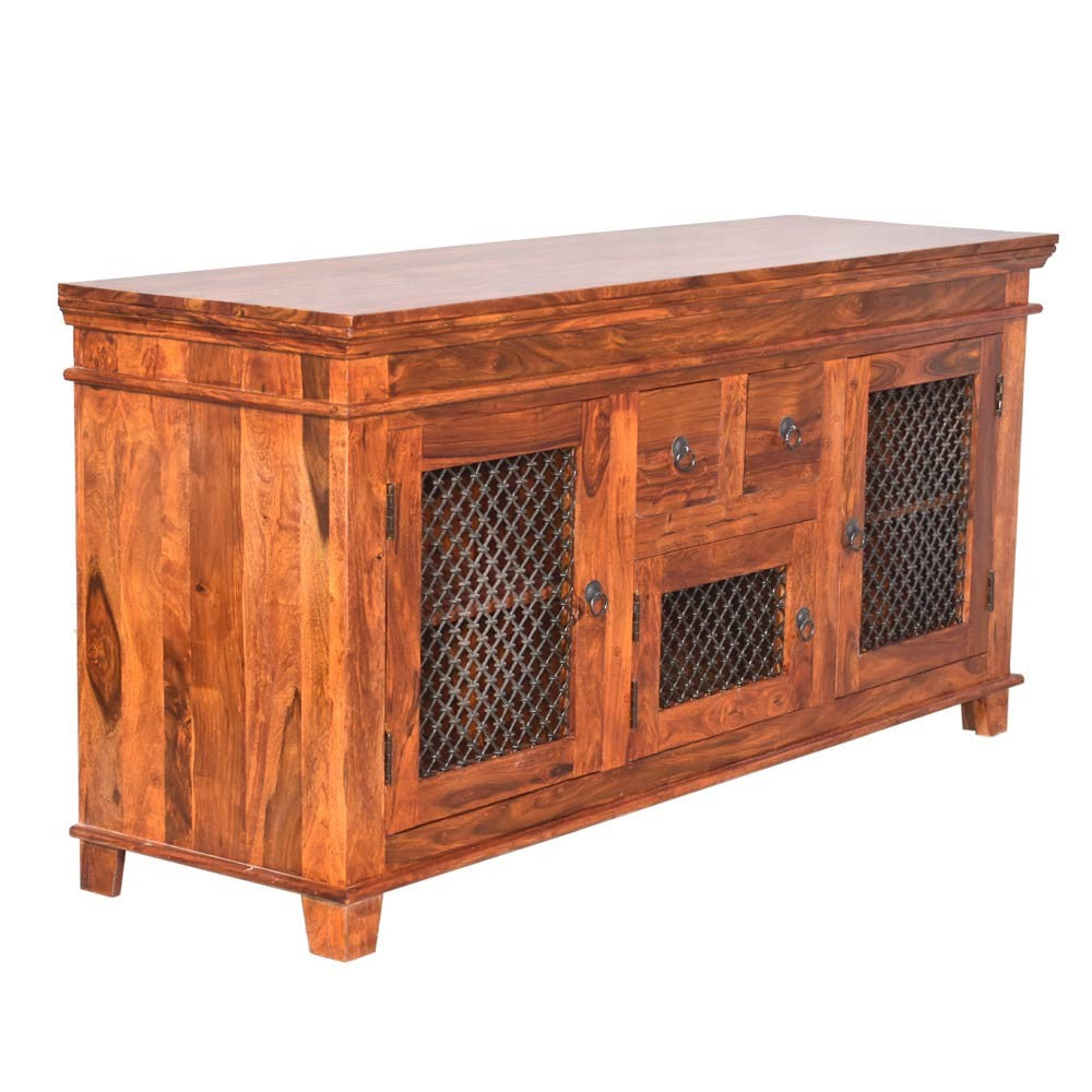 Romina Sheesham Wood Jali Sideboard Cabinet