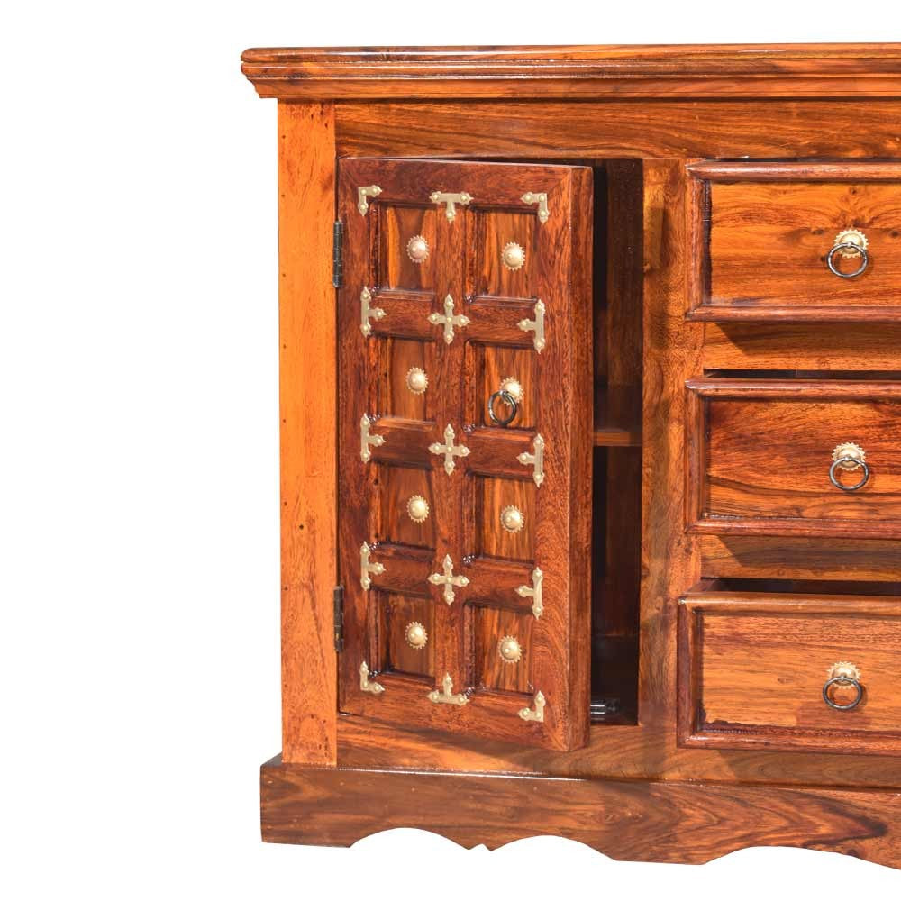 Bianca wooden Brass Sideboard