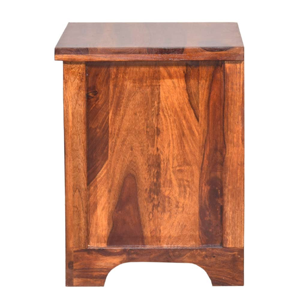 Arely Wood Swirl Bedside Table