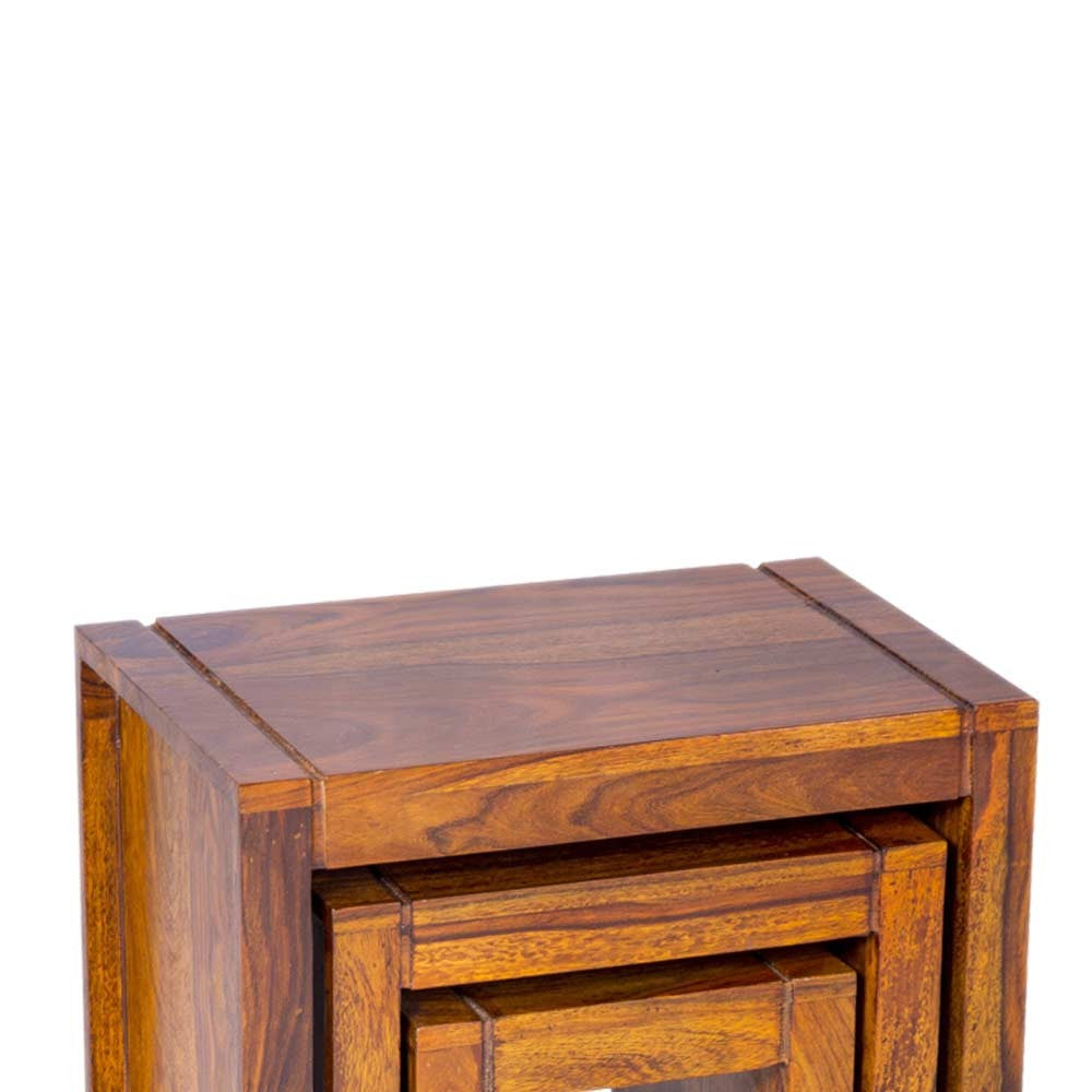 Brooklynn Sheesham Wooden Stool set of 3