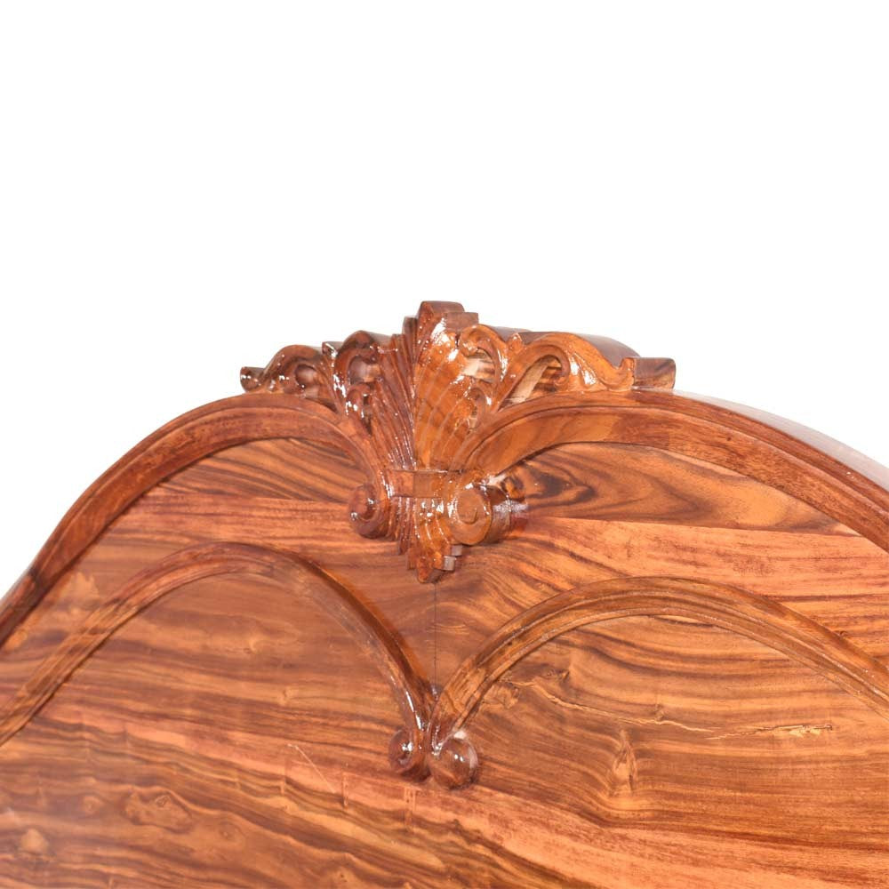 Shiloh Wood Sheesham Bed With Carving Design