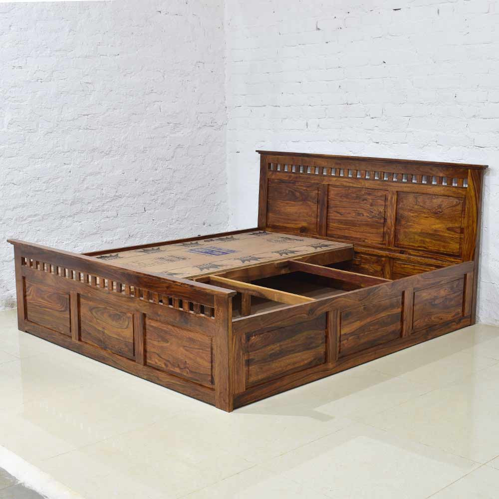 Deborah Sheesham Wood Kuber Bed with Storage