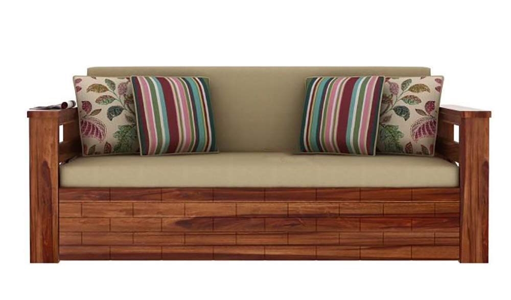 Genevieve Wooden Furniture Wallet Sofa Cum Bed Without Pillow