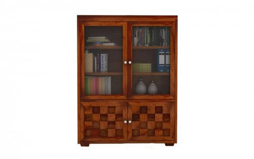 Blakely Sheesham Wooden 2 Glass Door Bookshelf