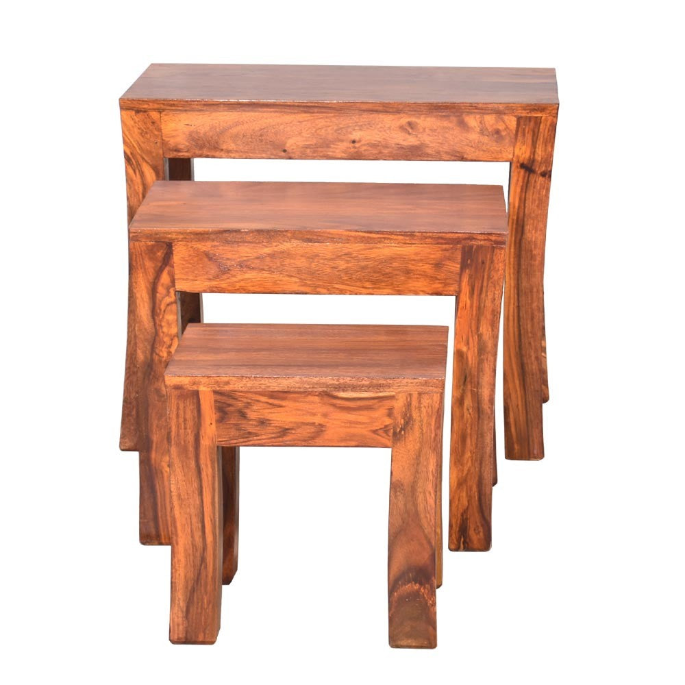 Winnie Wooden Cubex Stool Set of 3