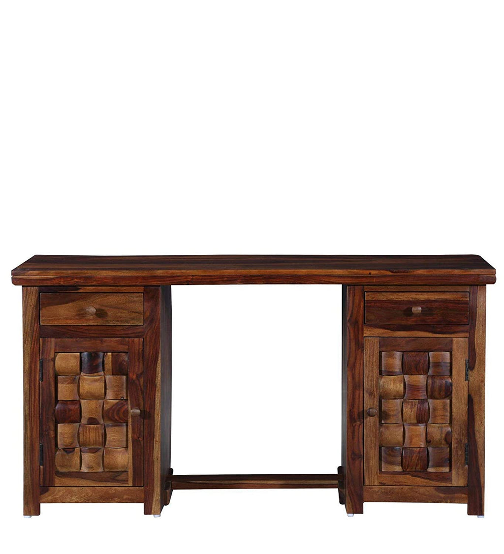 Hadley Sheesham Wood Study and Office Table With Natural Honey Finish