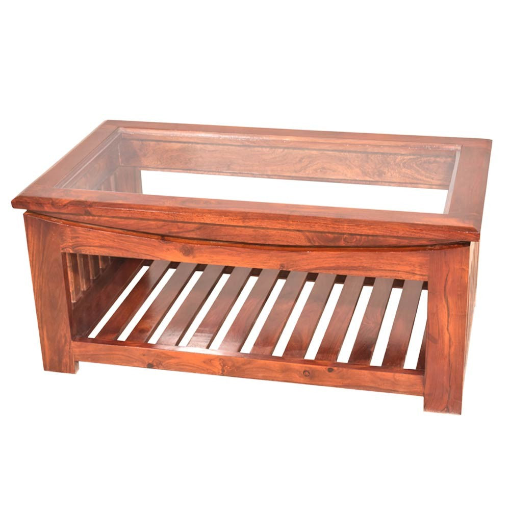 Remington wood Glass Top Center Table