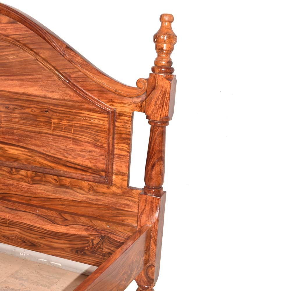Shiloh Wood Sheesham Bed With Carving Design