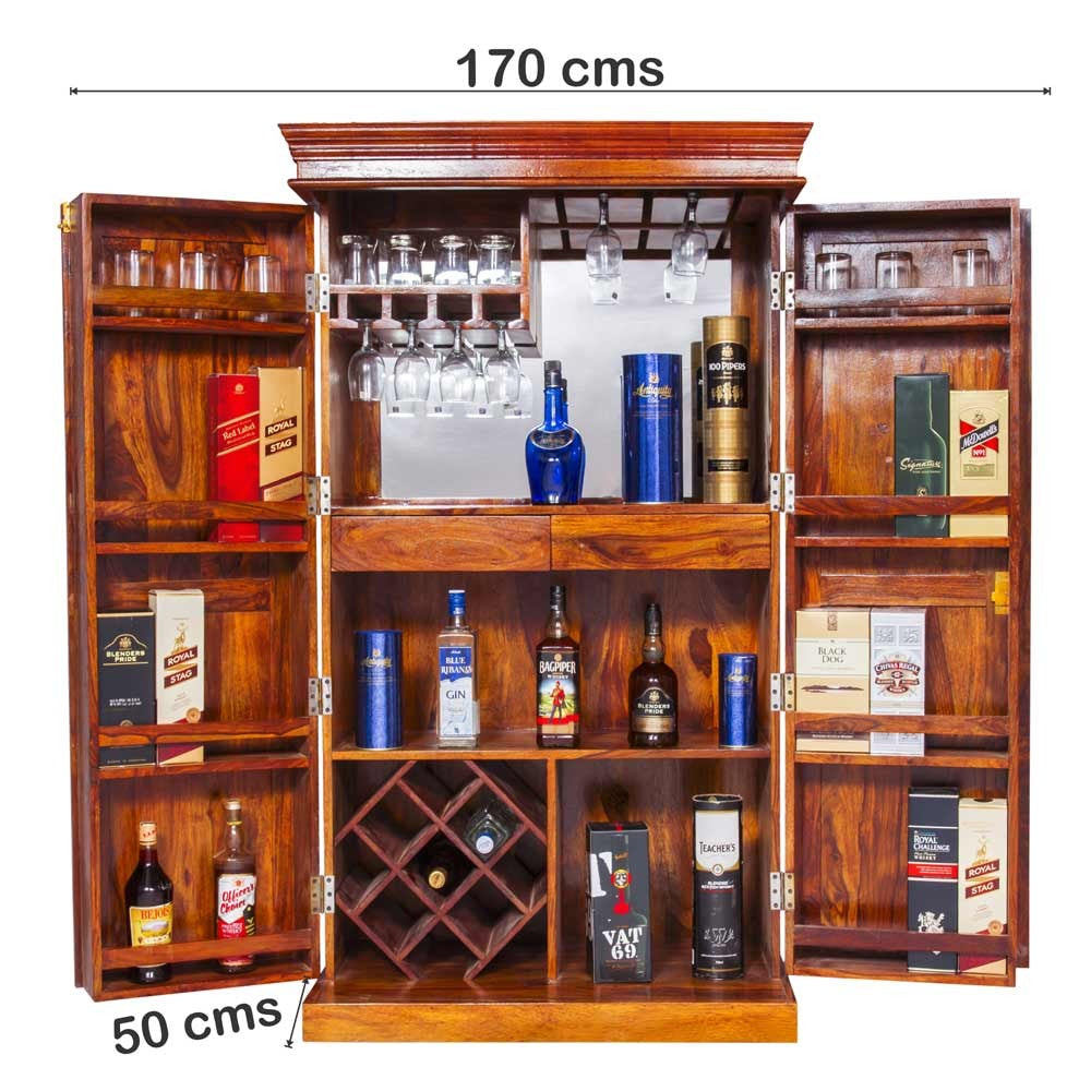 Rebecca Sheesham Wood Bar Cabinet