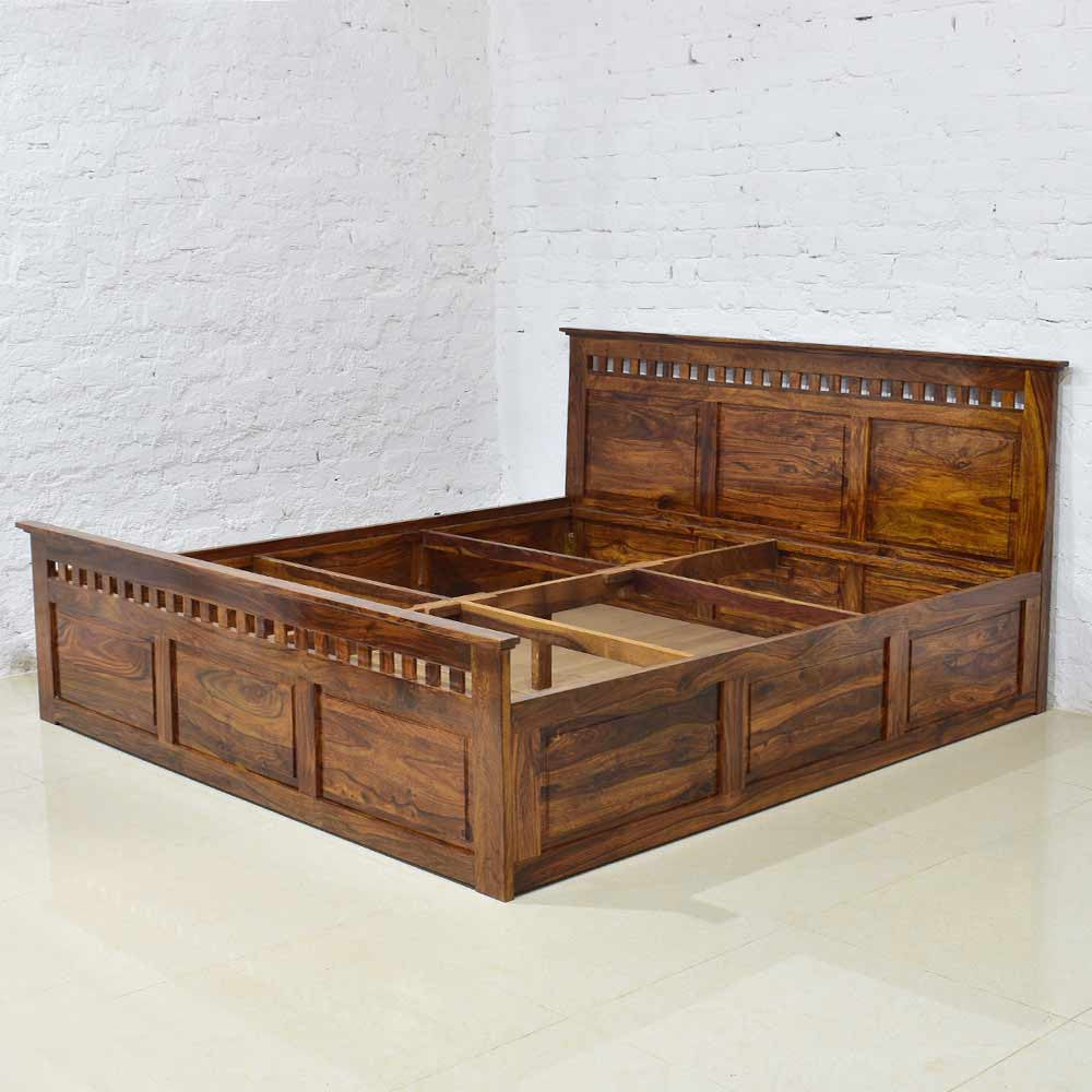 Deborah Sheesham Wood Kuber Bed with Storage