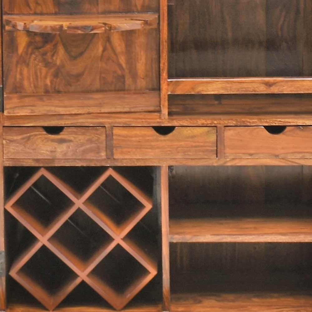 Kendall Wooden Diamond Design Bar Cabinet