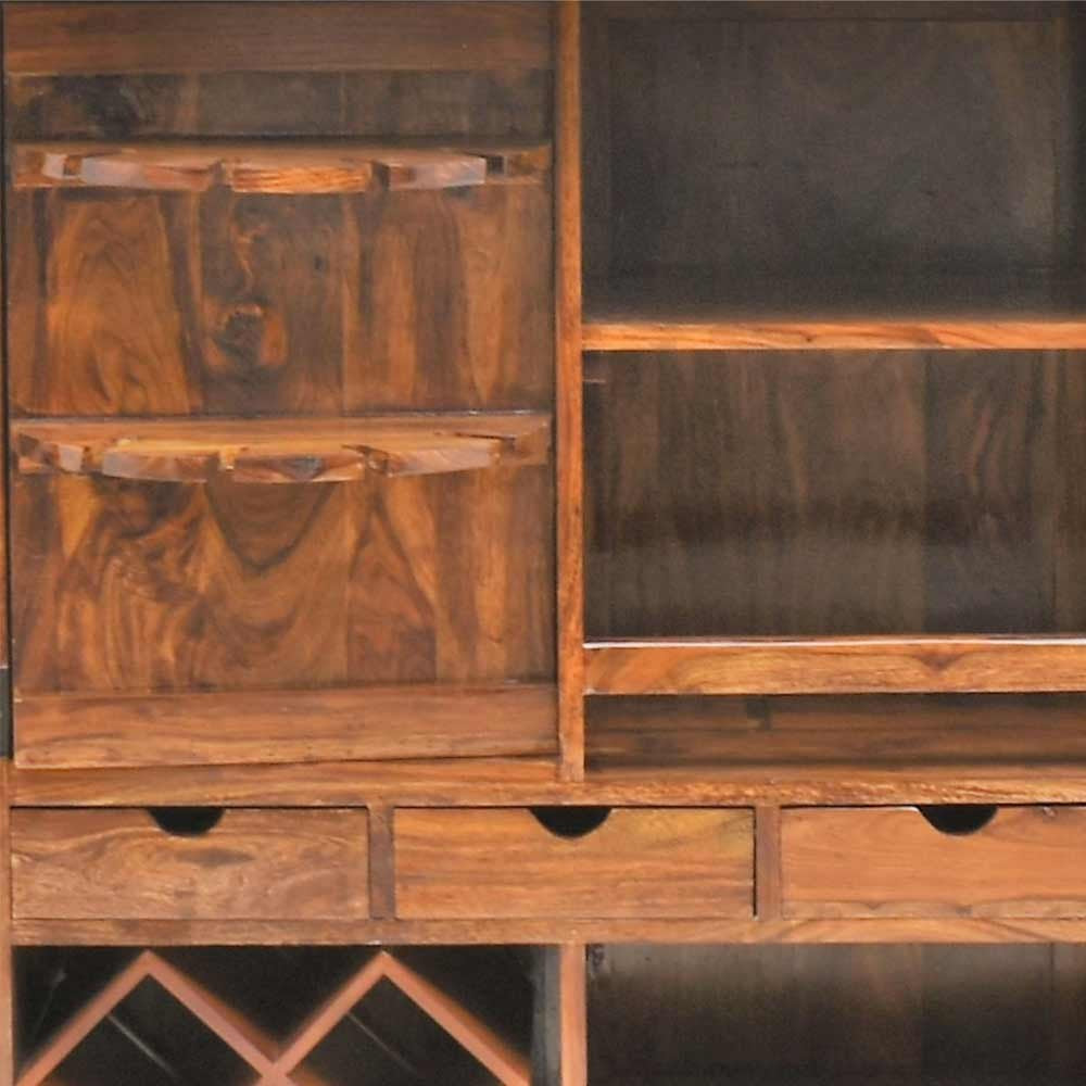 Kendall Wooden Diamond Design Bar Cabinet