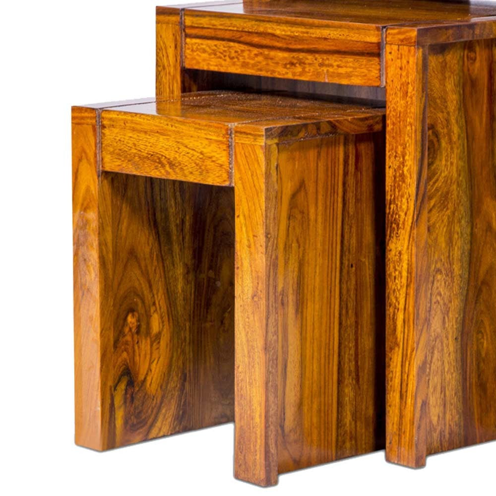 Brooklynn Sheesham Wooden Stool set of 3
