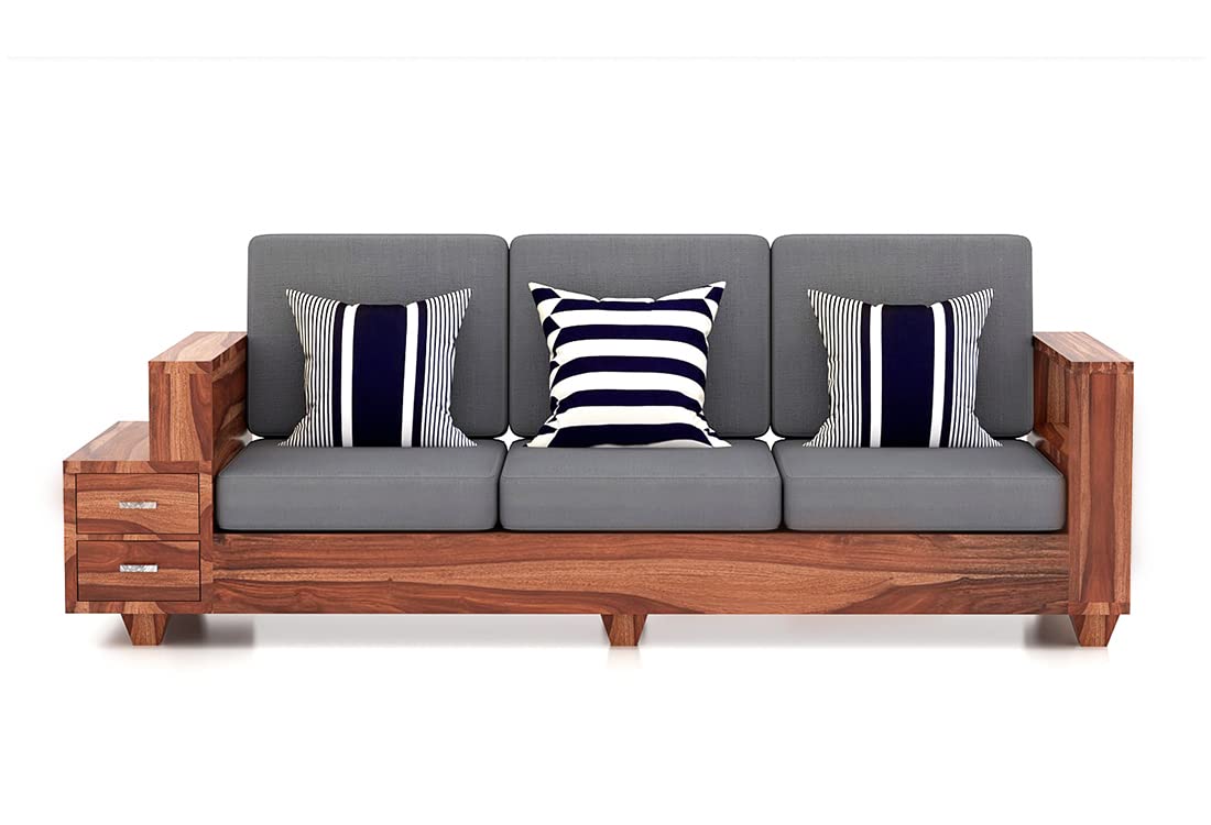 Furniturewallet Sheesham Wooden 5 Seater Sofa Set for Living Room With Natural Finish