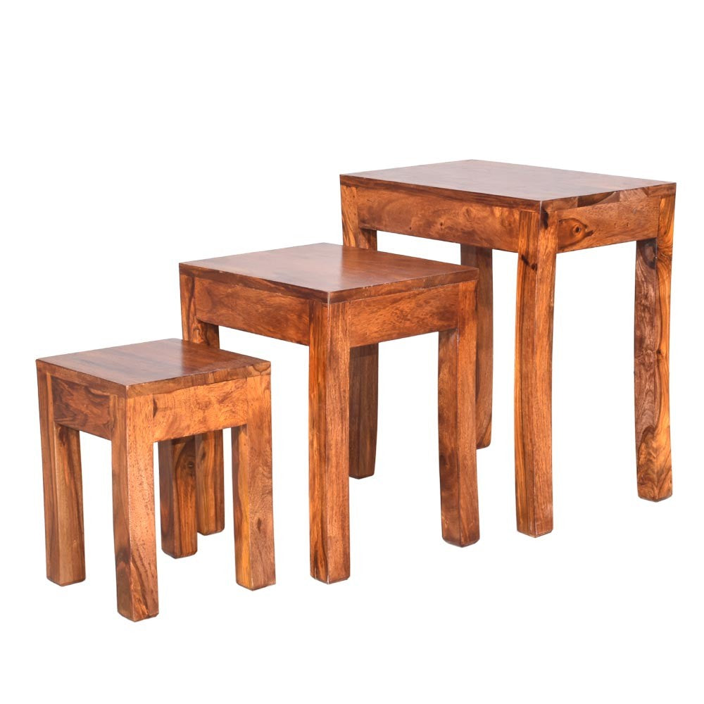 Winnie Wooden Cubex Stool Set of 3