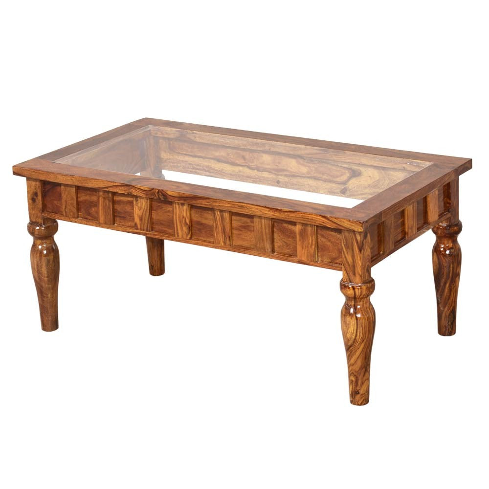 Fiona wooden Glass Top Center Table