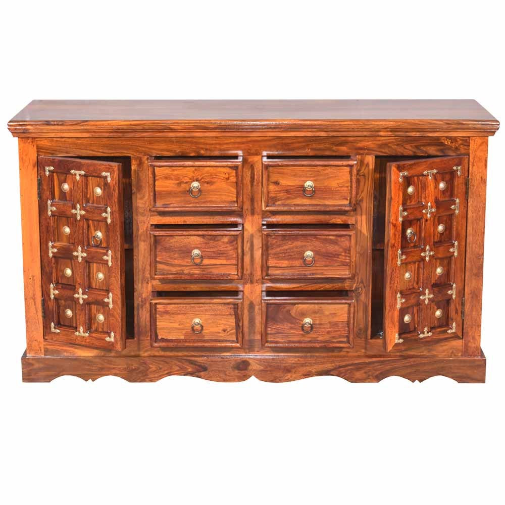 Bianca wooden Brass Sideboard