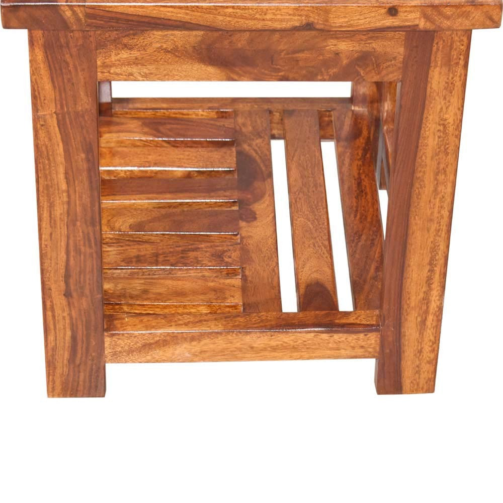 Mikayla Wooden Stacy Glass Top Peg Table