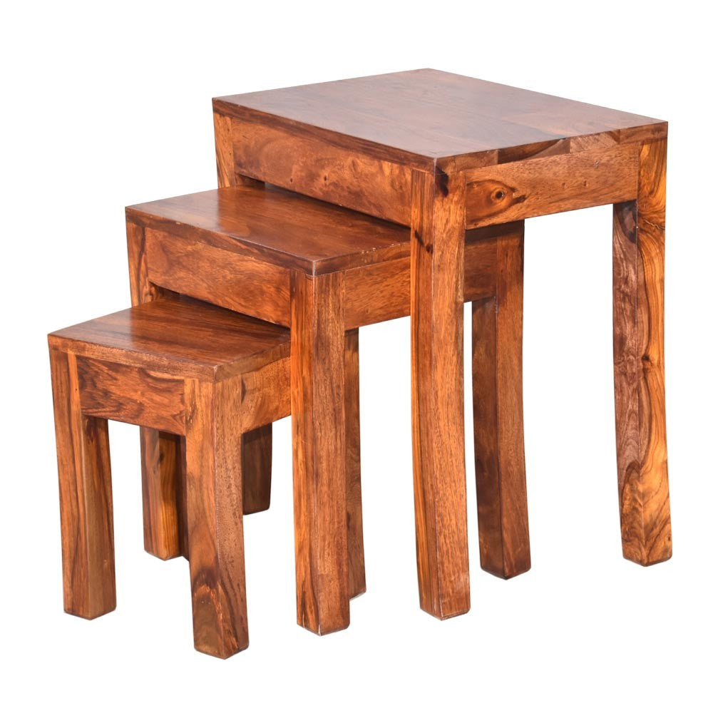 Winnie Wooden Cubex Stool Set of 3