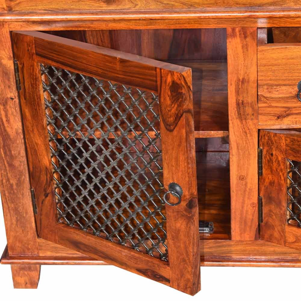 Romina Sheesham Wood Jali Sideboard Cabinet