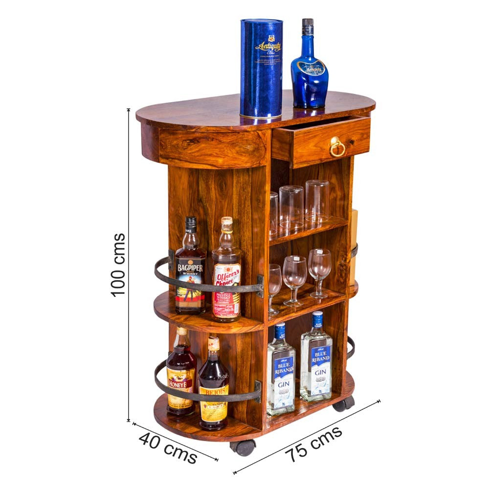 Adriana Sheesham Wood Trolley/Bar