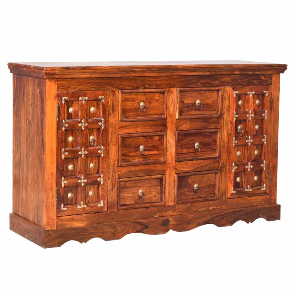 Bianca wooden Brass Sideboard