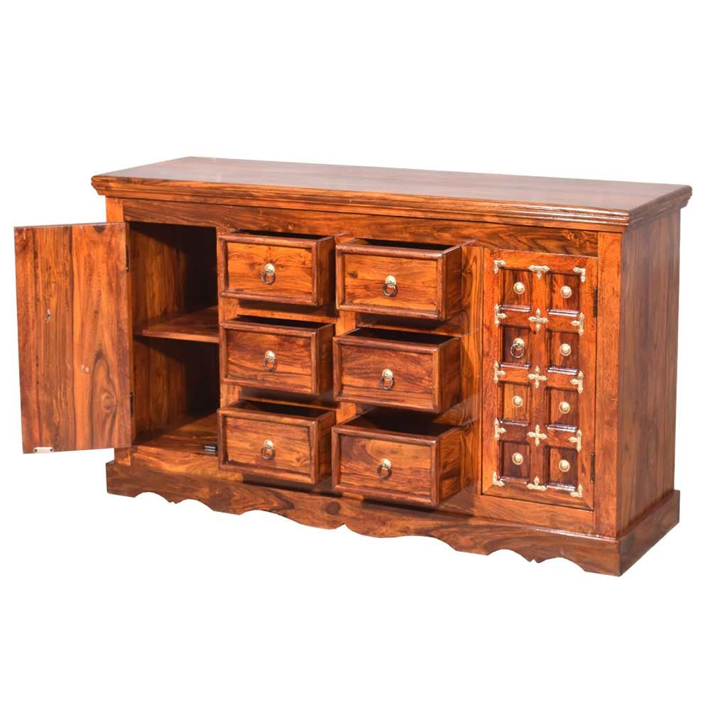 Bianca wooden Brass Sideboard