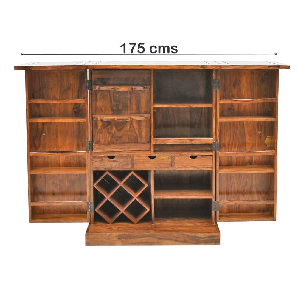 Kendall Wooden Diamond Design Bar Cabinet