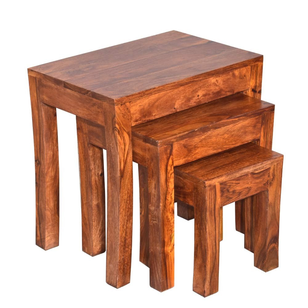 Winnie Wooden Cubex Stool Set of 3