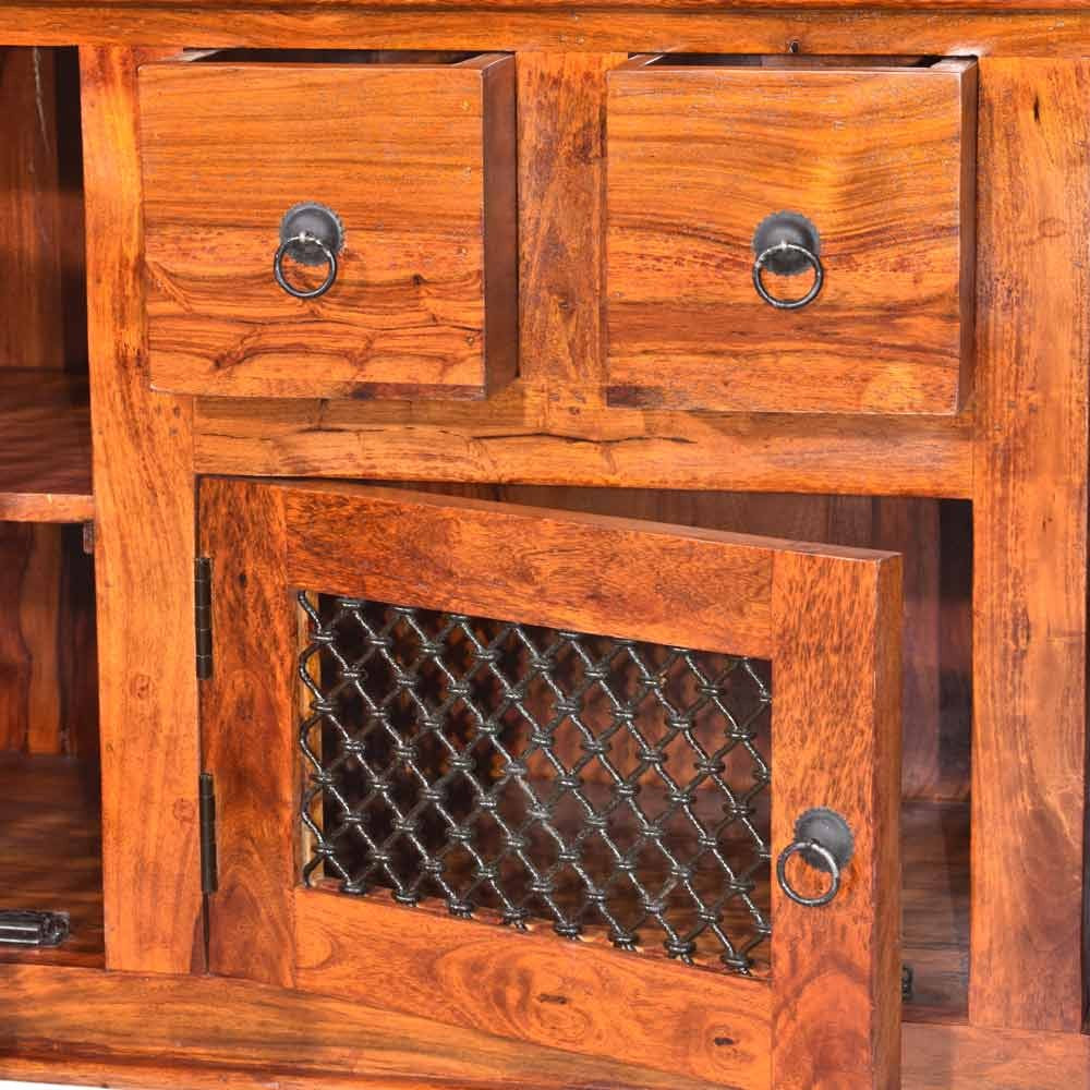 Romina Sheesham Wood Jali Sideboard Cabinet