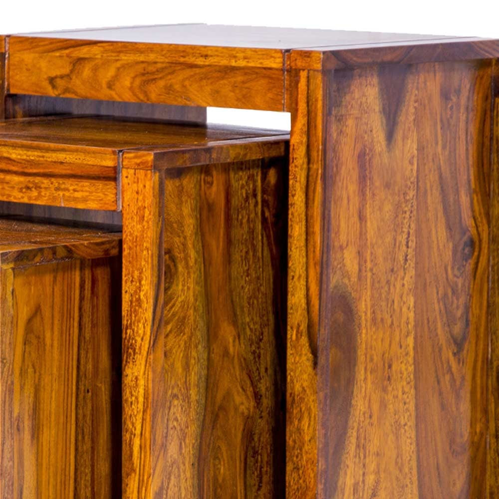 Brooklynn Sheesham Wooden Stool set of 3