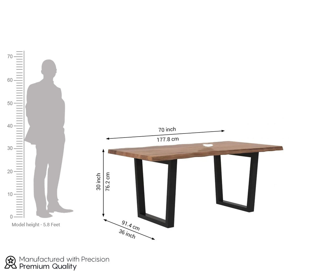Live Edge 6 Seater Dining Set with Bench