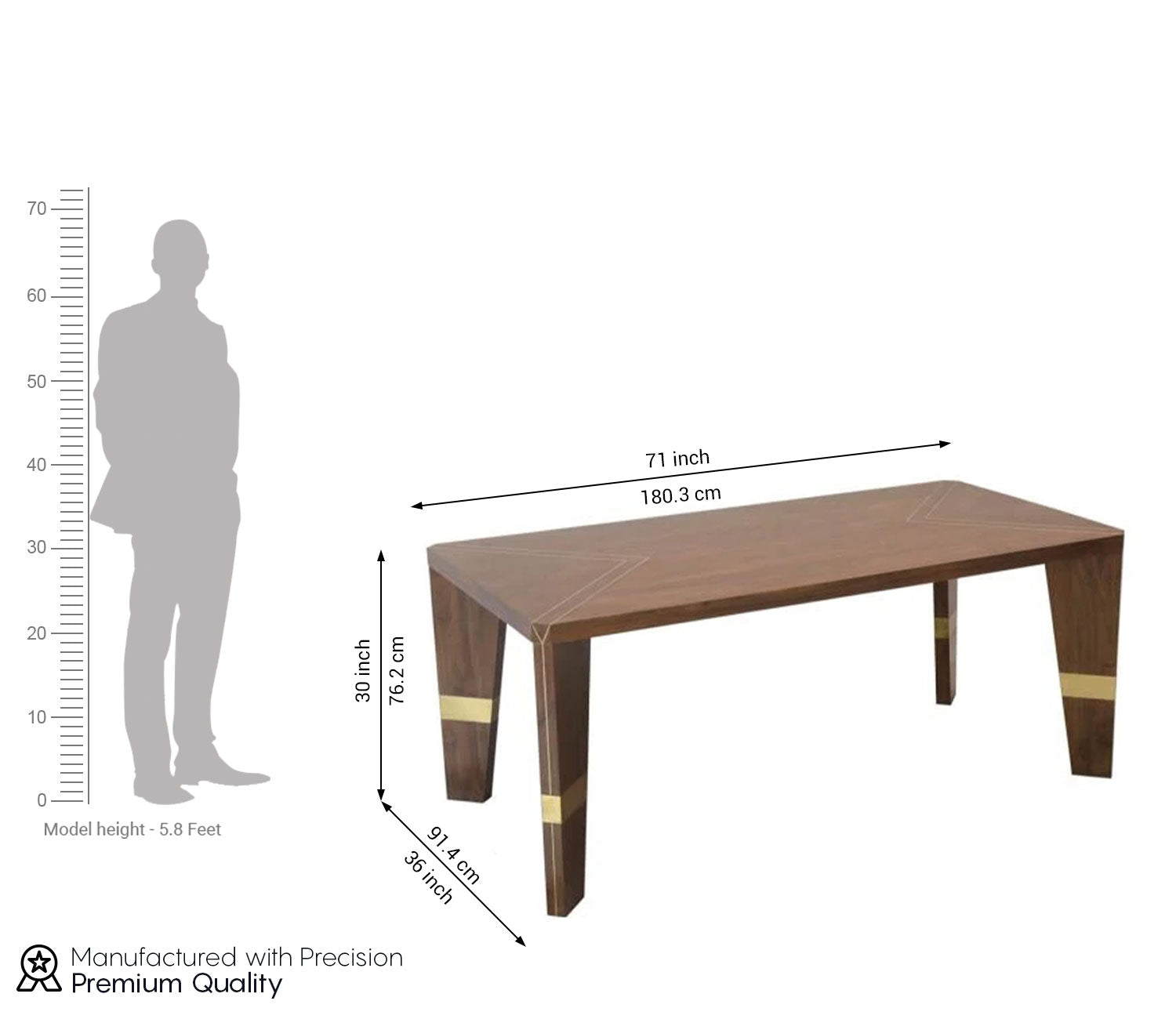 Wildebeest Teak Wood 6 Seater Dining Table