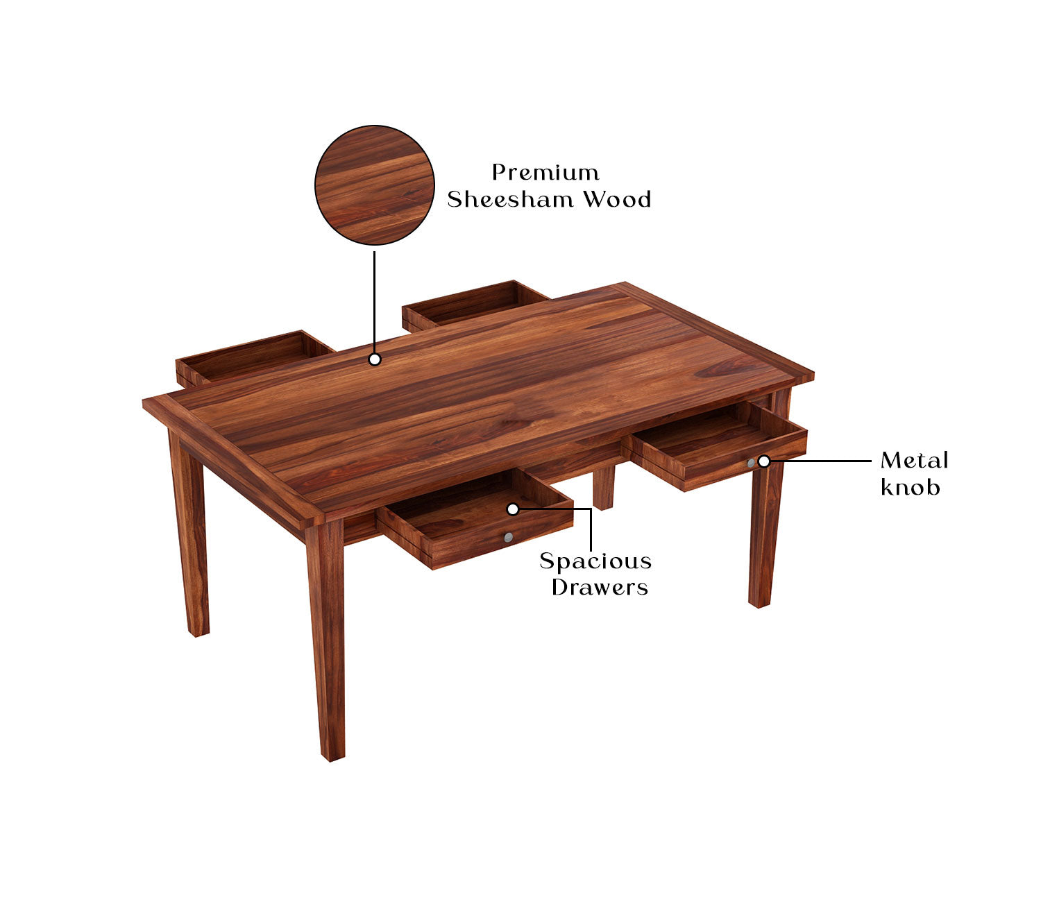 Newt Storage 6 Seater Dining Table Set